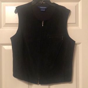 Black suede/sweater vest by My Weekend Clothes